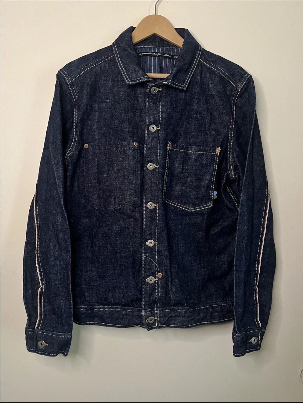 Real Real Genuine Type 1 Style Selvedge Buckle Back Riveted Trucker Jacket XL